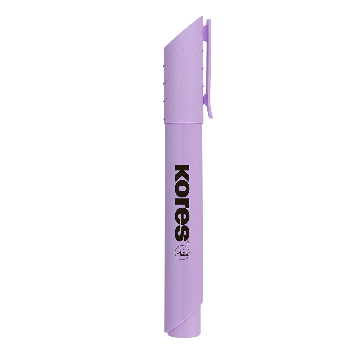 Kores - Pastel Highlighter Pen - Lilac High Liner Plus, Water Based-Ink Highlighter Pen, Chisel Tip - Stationery School Supplies, Office Supplies - Box of 12