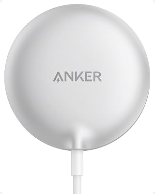 Anker MagSafe Charger Pad Compatible, MagGo iPhone 16 Wireless Charging Pad, Qi2 Certified 15W Wireless Charger for iPhone 16/16 Plus/16 Pro/16 Pro Max/15/14/13/12 Series (White, No Adapter)