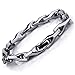 Urban Jewelry Classy Men's Solid Heavy Wheat Tungsten Carbide Bracelet - 3 Sided Links (Silver)