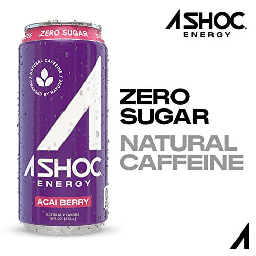 A SHOC Performance Energy Drink, Acai Berry, 16 Ounce Can, Natural