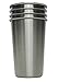 Ziggy V Stainless Steel Cups, 16oz Tumbler Pint Glasses,18/8 Metal Cups BPA Free Cups Set of Four (4)