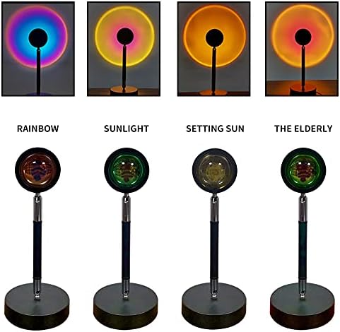 Sundown Lamp, SFOUR Sundown Projection Led Gentle,180 Diploma Rotation Rainbow Projection Lamp，Evening Gentle Projector Led Lamp，Romantic Projector for House Celebration Residing Room Bed room Decor