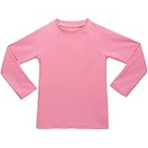 Girls' Long Sleeve Rashguard UPF 50+ Sun Swimming Pool & Beach Kids Toddler Swim Shirt