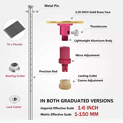 Newkiton Wheel Marking Gauge Plus with Micro Adjust Function, 1 Bearing