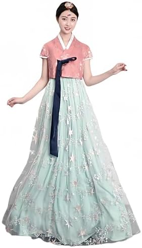Amazon.com: Korean Hanbok Dress Korean Traditional Modern Hanbok High Waist Dress  Bride Wedding Hanbok Dress (6 Slices of Skirt, 2) : Clothing, Shoes &  Jewelry