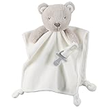 Carter's Cuddle Plush with Pacifier Loop Bear, Ivory