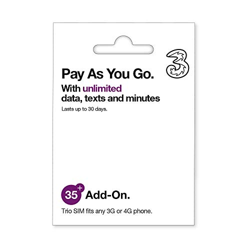Three Unlimited Data Pay As You Go SIM