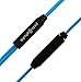 Symphonized XTC 2.0 Earbuds with Mic, Genuine Wood Stereo Earphones, In-Ear Noise-isolating Headphones with Tangle-Free Cable (Electric Blue)
