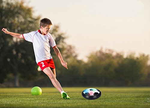 Kids Toys Amazing Light-up Air Power Soccer Disk Hover Ball with Powerful LED Light Foam Bumpers Football Training Indoor or Outdoor for Boys Girls (Hover Ball)
