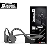 AfterShokz Air Open-Ear Wireless Bone Conduction Headphones with Brilliant Reflective Strips, Slate Grey, AS650SG-BR