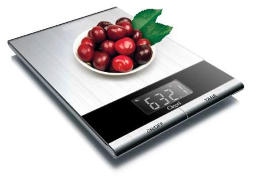 Ozeri Ultra Thin Professional Digital Kitchen Food Scale, in Elegant Stainless Steel