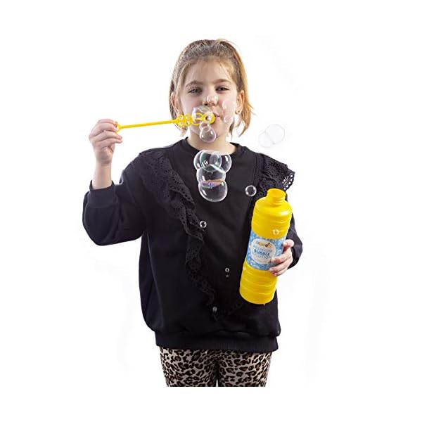 abeec Premium Bubble Solution - 1 Litre of Bubble Mixture with Wand for Bubble Machines - Giant Garden Games Essential…