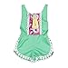 Newborn Baby Girls Ethnic Style Sleeveless Tassels Backless Floral Romper (12-18months, Green)