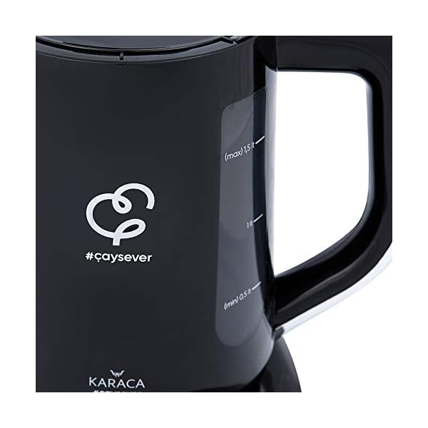 Karaca Caysever Teekanne Sprechende Teemaschine Chrome, 1.5 LT Wassertank, 0.8 LT Glaskanne, TÃ¼rkischer Teekocher, Teepot, Wasserkocher, Water Kettle, Teepot und Wasserkocher, CaydanlÄ±k – Bild 4