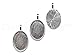 50 CleverDelights Oval Pendant Trays - Mix Pack - 18 x 25 mm - Antique Silver, Shiny Silver, Dark Black, Antique Copper, Antique Bronze - Pendant Blanks Cameo Bezel Cabochon Settings - 11/16