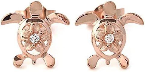 Amazon ピアス ハワイアンジュエリー Locomocoaloha ピンク ゴール ドコーティング ミニ プルメリア ホヌ 正規品 ジュエリー ピアス 通販