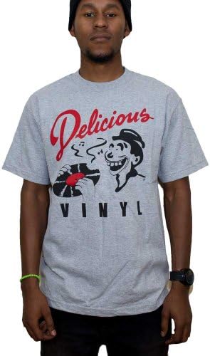 Delicious Vinyl Men's Classic DV Logo T-shirt - M Grey