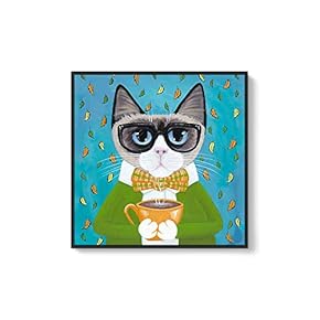 Framed Canvas Wall Art for Living Room, Bedroom Whimsical Animal Illustration IX Canvas Prints for Home Decoration Ready to Hang - 16x16 inches
