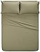 Amazon Brand – Pinzon Signature Cotton Heavyweight Velvet Flannel Sheet Set - King, Thyme Green
