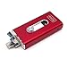 For iPhone USB 3.0 Flash Drive 3in1 OTG Cell Phone Memory Stick Lightning iOS Apple iPad iPhone 5 6 6S 7 Plus Pen Drive External Storage Tipmant - Red 16GB