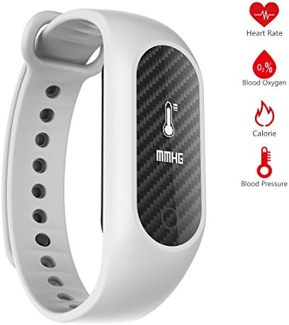 0.86 Inch OLED IP67 Waterproof Silicone Bluetooth Bracelet Smart Wristband with Multi-functional Blood Oxygen / Blood Pressure / Heart Rate Monitor / Fitness Tracker by Dreamsoule - White