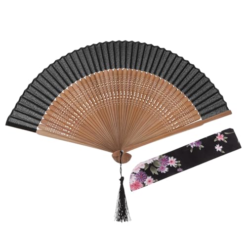 TOPPERFUN Chinese Folding Fan Vintage Style Hand