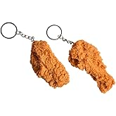 tenghong2021 Imitation Food Keychain Fried Chicken Leg Nuggets Wing Creative Keyring Fun Cute Handbag Purse Car Accessories