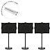 MyGift Set of 3 Tabletop Black Chalkboard Signs with Round Metal Stand, Double Sided Frameless Curly Bracket Edge Message Boards, Small Vintage Wedding Table Signage