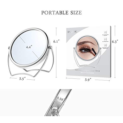 image for INCOK 10X 1X Double Sided Magnifying Makeup Mirror - 5