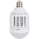 Zapplight LED Insect Killer Light Bulb with a Electric Bug Zapper Built in Insect Trap, Mosquito Killer, Fits in 110v Light Bulb Socket, ECO Friendly Safe Clean Affordable