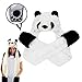 Barelove Warm Winter Headwear Panda Long Faux Fur Hat Scarf for Women with Paws Ears White