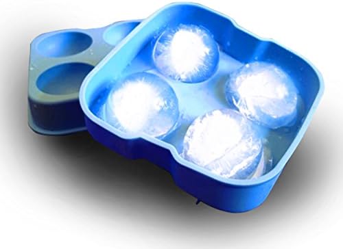 Ennyo Ice Ball Mold - FlexTech High Quality Durable Silicone Ice Tray-**Buy 2 Get 1 Free** - Freezes 4 X 4.5cm Round Ice Ball Sphere-Lime Green