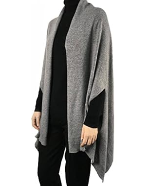 Women's Wool Blended Multi Style Long Knit Scarf Poncho Topper