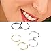 BeOne® 6 Pcs Stainless Steel Open Hoop Nose Lip Ear Ring Earrings Nose Stud Nose Ring Body Piercing Studs Jewelry