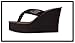 Hanxue Womens Glitter Chunky Wedge Flip-flops Sandals Black US8