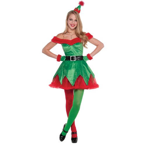 Christy's Santas Little Helper Damen Fancy Kleid Elf Festive Damen Erwachsene Kostüm