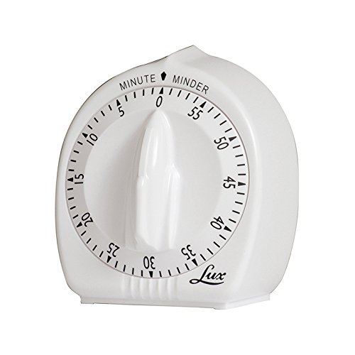 Lux Minute Minder Timer Mechanical White with Black Markings 60 Min