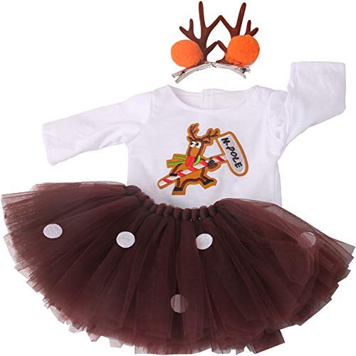 E-TING Dolls Clothes, Headband, Tutu fits for 18 inch Dolls (Deer Costume Set)