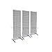 2' x 6' Grid Wall Panel Floorstanding Display Fixture with Deluxe T-Style Base, Black. Three-Pack Combo.