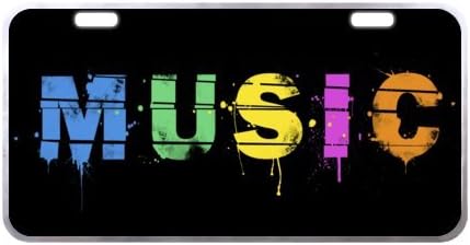 Music License Plate with Durability and Strength -11.8" X 6.1" inches-Silver Trim