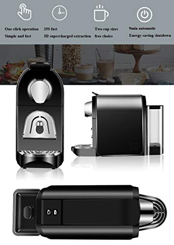unknow Single-Service-Kapsel-Kaffeemaschine, Espressomaschine, Cappuccino Und Latte, Schwarz – Bild 5
