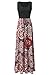 Zattcas Womens Summer Contrast Sleeveless Tank Top Floral Print Maxi Dress Black Multi Small