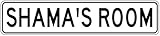 SHAMA'S ROOM - Kids Personalized Girls Room Sign - Heavy Duty - 9"x36" Quality Aluminum Sign