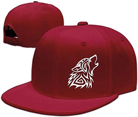shyly Adult Snap-Back Caps,Tribal Wolf Howl Adjustable Hip Hop Flat Brim Baseball Cap