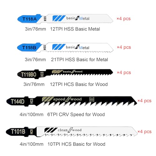 20 Pcs T Shank Jigsaw Blades, Jig Saw Blade Set, Multi-Purpose Jig photo 11