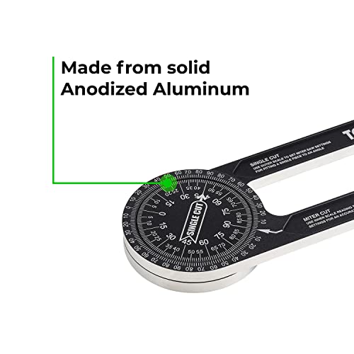 Toolzilla 7-Inch Aluminum Miter Saw Protractor Angle Finder - Measuring Tool with photo 10