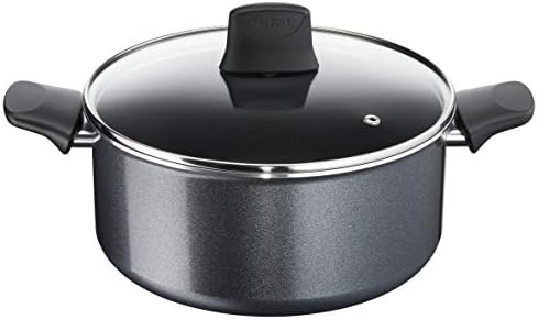 Tefal C3674602 Elégance Faitout + Couvercle, Aluminium, Noir, 24 cm