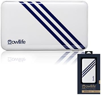 Owllife PHANTOM Series Intelligent PowerBank 8000 -Ultra Compact Portable Charger (External Battery Power Bank) with High-Speed Charging PowerIQ Technology (White)