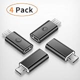 Micro USB Adapter,Micro USB 2.0 Male to USB Type-C Female Adaptor Data Syncing Charging Converter Cable Connector Android to USB Type C Mini Adaptor Fit Android,Galaxy S7 Edge, LG G4, Nexus 5 6-Black
