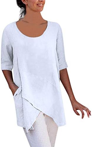 Summer Tops for Women 2019 Tronet Summer Women Cross Design Half Sleeve Cotton Linen t-Shirt Casual Blouse Tops